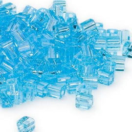 Miyuki square glass seed beads: SB148, transparent light blue, 20 g, ~208 beads