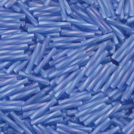 Miyuki TW261F Bugle Beads: AB Matte Sapphire Twisted Glass, 12mm (25g)