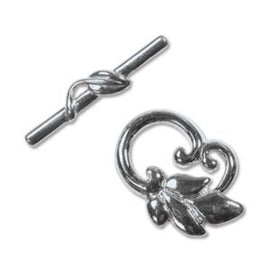 Black Oxide Vine and Leaf Toggle Clasps: 25x19mm, Jewelry Making Supplies, 12 pcs