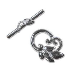 Black Oxide Vine and Leaf Toggle Clasps: 25x19mm, Jewelry Making Supplies, 12 pcs
