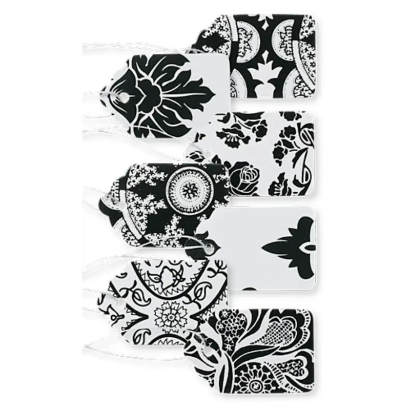 Country French Price Tags: Black & White Printed Card Stock, 100 pcs
