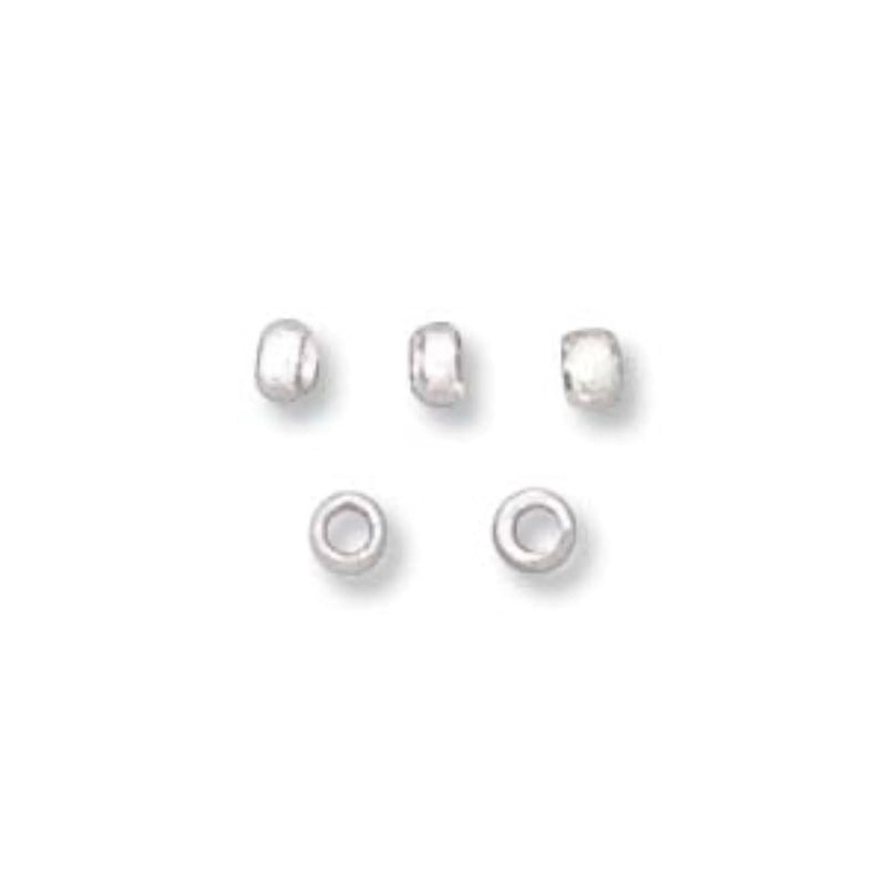 Silver Plated Crimp Beads: 1.5mm, 1mm ID, Jewelry Making Supplies, 1 oz (~1700 pcs)