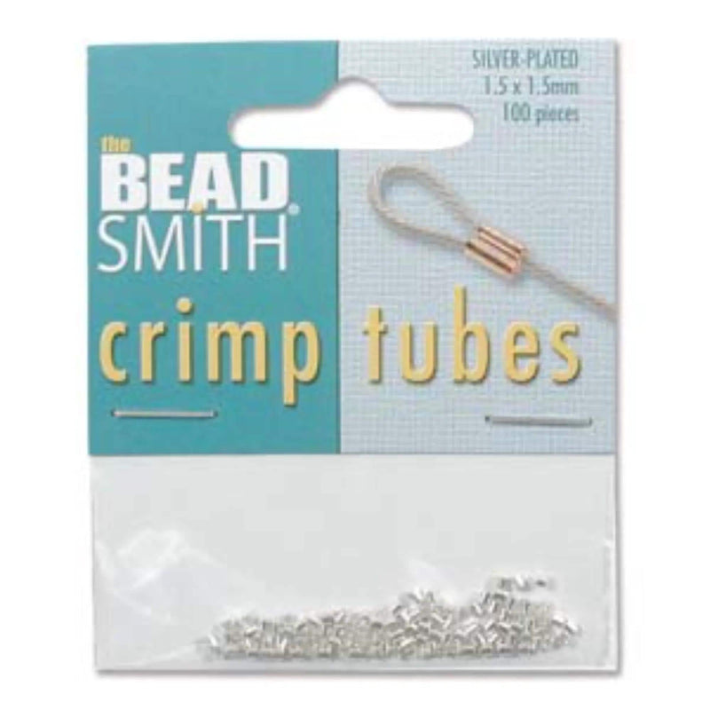 Silver Plated Crimp Tubes: .6mm ID, Jewelry Making, 100 pcs, TCB15S-R