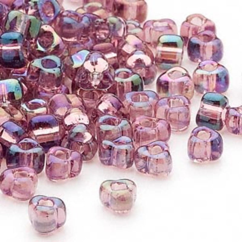 Miyuki Triangle Seed Beads TR1156 Iris Lilac 4mm, Size 5, 20 Grams (~220 Beads)