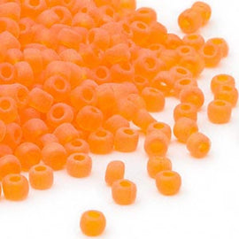 Matte Orange Glass Seed Beads: Size 6/0 Matsuno Dyna-Mites, 20g