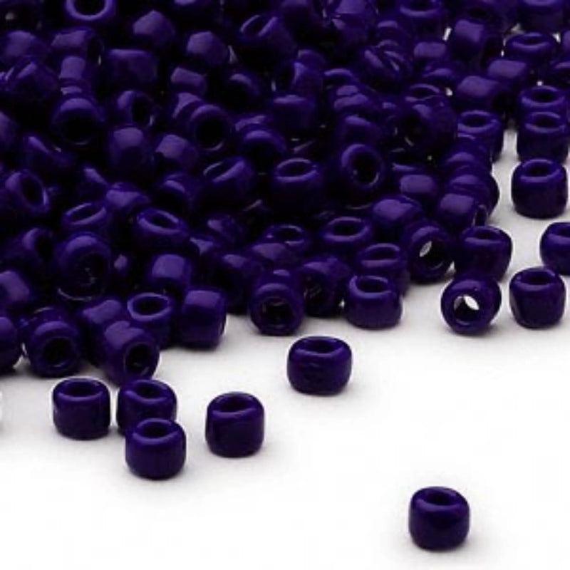 Opaque Navy Blue Seed Beads: Matsuno Dyna-Mites, Size 6/0, 20g