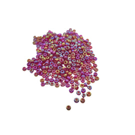 AB Transparent Ruby Red Seed Beads: Czech Preciosa Ornela Glass, Size 8/0 (100g)