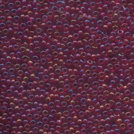 AB Ruby Red Seed Beads: Czech Preciosa Ornela, Size 8/0 (20g)