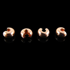 Crimp covers: 4 mm round, copper plated metal, 36 or 144 pcs. Works great to cover 1 mm- 3 mm crimps. Give jewelry a finished look!