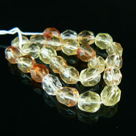 Glass beads: 6 mm faceted round, HurriCane crimson & crystal, Czech fire polished glass, 26-27 beads