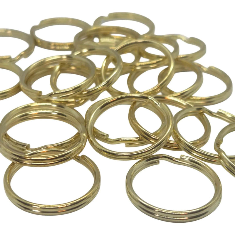 24mm Gold or Nickel Plated Split Rings: Key Chain Connectors, 75 pcs