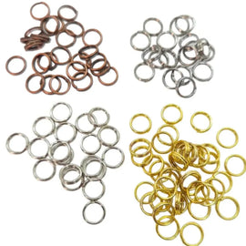6mm Metal Split Rings: Gold, Nickel, Copper, or Black Oxide, 100 pcs