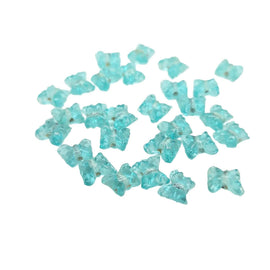 Ice Blue Butterfly Glass Beads: 9x8mm Pressed Beads, 50pc
