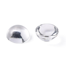 Clear Glass Cabochons: Half Round, 12mm (100 pcs)