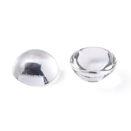 Clear Glass Cabochons: Half Round, 12mm (100 pcs)