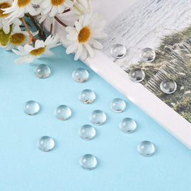 Clear Glass Cabochons: Half Round, 12mm (100 pcs)