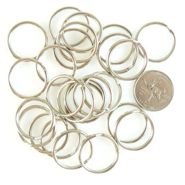 24mm Split Rings: Nickel or Gold Plated Key Chain Connectors, 50 pcs