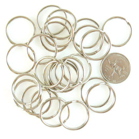 24mm Split Rings: Nickel or Gold Plated Key Chain Connectors, 50 pcs