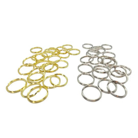 24mm Split Rings: Nickel or Gold Plated Key Chain Connectors, 50 pcs