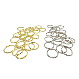 24mm Gold or Nickel Plated Split Rings: Key Chain Connectors, 100 pcs