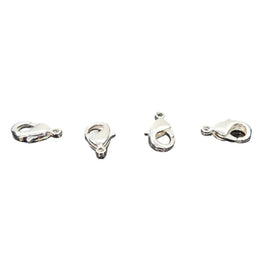 Silver Plated Lobster Clasps: Brass Jewelry Findings, 12x6.5mm, 12pcs