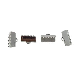 Stainless Steel Ribbon Crimp End: 13mm, Bulk 144pcs