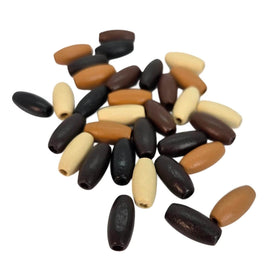 Oval Wood Bead Assortment: 15x7mm, Jewelry Supplies (86-90 Beads)