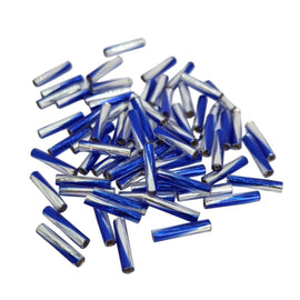 Miyuki Twisted Bugle Beads: Silver Lined Cobalt Blue TW3934, 12mm (25g, ~240 beads)