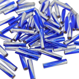 Miyuki Twisted Bugle Beads: Silver Lined Cobalt Blue TW3934, 12mm (25g, ~240 beads)