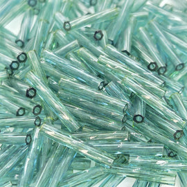 Miyuki Twisted Bugle Beads: Transparent Seafoam Green TW1707, 12mm, 25g (~420 beads)