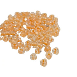Miyuki #5 (4mm) Triangle Glass Seed Beads: Tawny Lined Clear, TR1131, ~22g tube