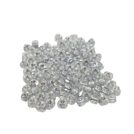 Miyuki #5 (4mm) Triangle Glass Seed Beads: Platinum Lined Clear, TR1105, ~22g tube