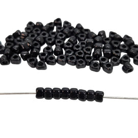 Miyuki #5 (4mm) Triangle Glass Seed Beads: Opaque Black, TR401, ~22g tube
