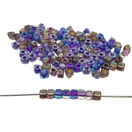Miyuki #5 (4mm) Triangle Glass Seed Beads: Lilacs Mix, TRMIX01, ~22g tube