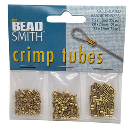 Gold Plated Crimp Tube Assortment: Bead Smith, 475 Pieces