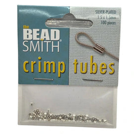 Silver Plated Crimp Tubes: .6mm ID, Jewelry Making, 100 pcs, TCB15S-R