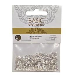 Silver Plated Crimp Tubes: 2mm, Bead Smith, Jewelry Making (~400 pcs), TCB20S-B