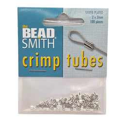 Silver Plated Crimp Tubes: Jewelry Making, 2mm, 100 pcs. TCB20S-R