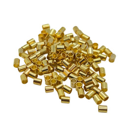 Gold Plated Crimp Tubes: Size 4, 2mm ID, Jewelry Making, 20g (430 pcs)