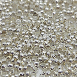 Silver Plated Crimp Beads, 1mm ID: Jewelry Making Supplies, 1/10 oz. (~170 Pieces)