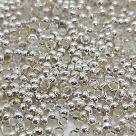 Silver Plated Crimp Beads: 1.5mm, 1mm ID, Jewelry Making Supplies, 1 oz (~1700 pcs)