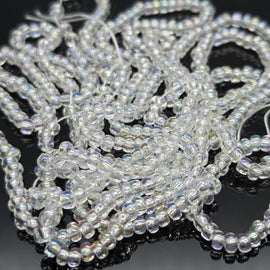 AB Clear Czech Glass Seed Beads: Size 8/0, Preciosa Ornela, 2- 20" strands