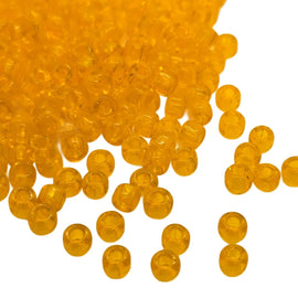 Transparent Orange Glass Seed Beads: Matsuno Dyna-Mites, Size 8/0, 100g