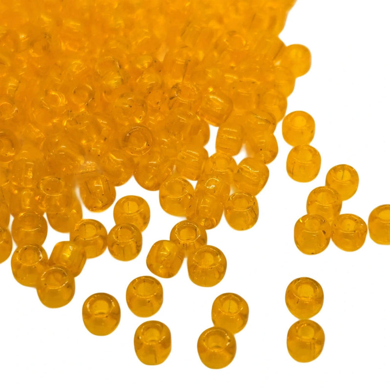 Transparent Orange Glass Seed Beads: Matsuno Dyna-Mites, Size 8/0, 20g