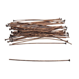 Antiqued Copper Headpins - 2 Inch 21 Gauge Flat Head Pins, 144 pcs.