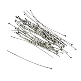 Antiqued Silver Headpins - 2 Inch 21 Gauge Flat Head Pins, 48 pcs.