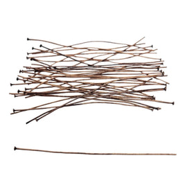 Antiqued Copper Headpins - 3 Inch 21 Gauge Flat Head Pins, 144 pcs.