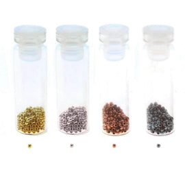 Beadsmith Round Crimp Beads: 600pc Assortment, 1.3mm Size 0 - Silver, Gold, Copper, Black Oxide FACB02ASST