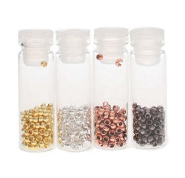 Beadsmith Round Crimp Beads: 600pc Assortment, 2mm Size 1 - Silver, Gold, Copper, Black Oxide FACB22ASST