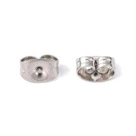Stainless Steel Earring Backs BULK 500pc Pack, Tarnish Resistant Friction Ear Nuts, Butterfly Clutch Findings for Sensitive Skin 6x4.5mm
